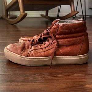 Men’s Brown Leather Sk8-hi Vans - 11